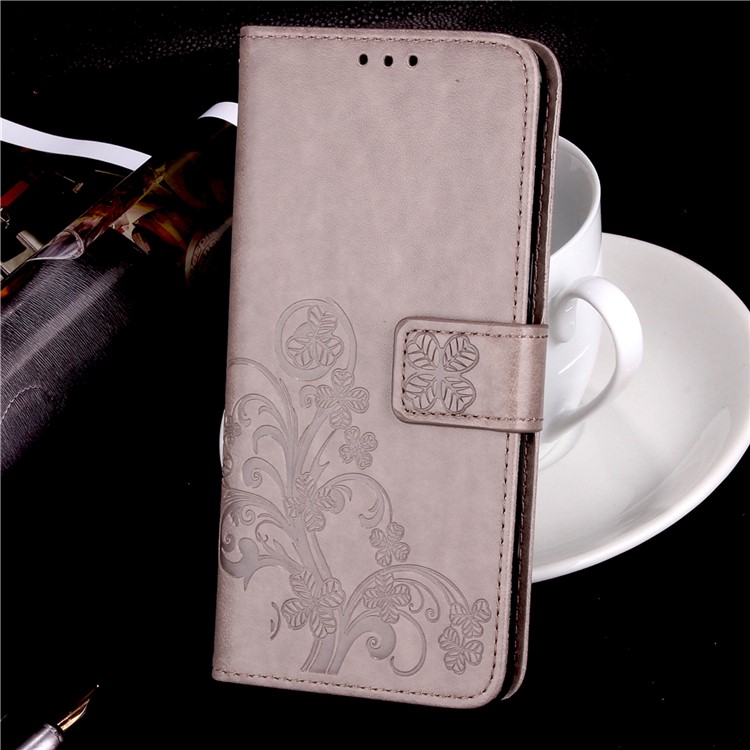 

Imprinted Flowers Leather Wallet Cover for Samsung Galaxy S8 Plus - Grey
