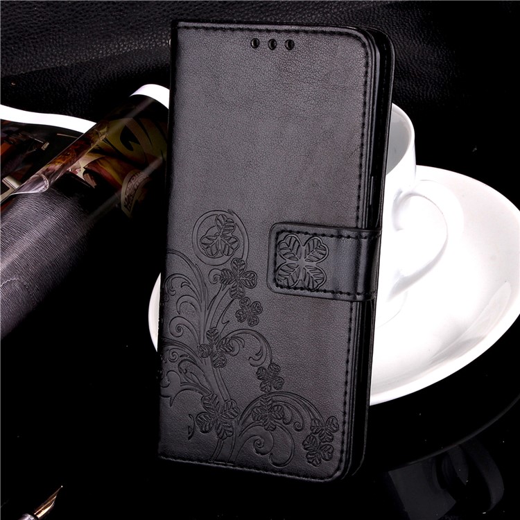 

Imprinted Flowers Leather Wallet Case for Samsung Galaxy S8 - Black