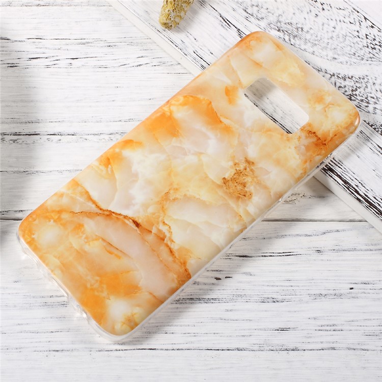 In-Mold Decoration IMD TPU Phone Case for Samsung Galaxy S8 - Orange Marble Pattern-1