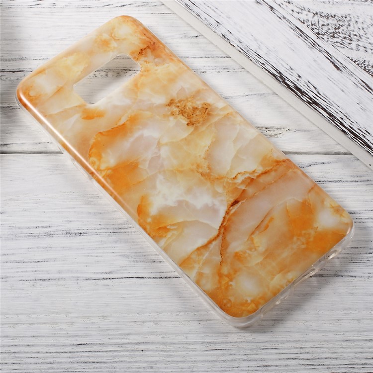 In-Mold Decoration IMD TPU Phone Case for Samsung Galaxy S8 - Orange Marble Pattern-2