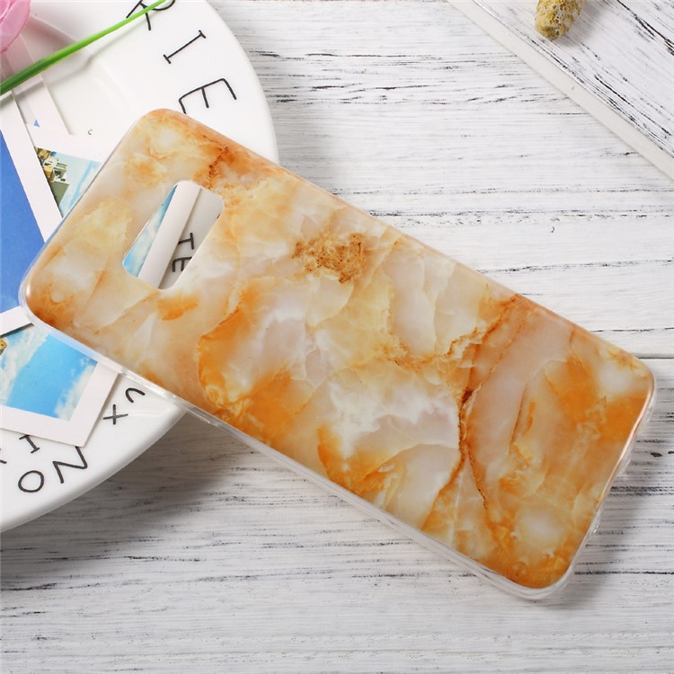 In-Mold Decoration IMD TPU Phone Case for Samsung Galaxy S8 - Orange Marble Pattern-3