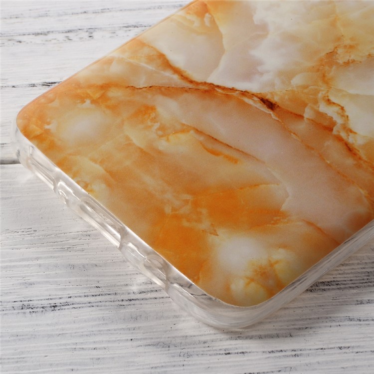 In-Mold Decoration IMD TPU Phone Case for Samsung Galaxy S8 - Orange Marble Pattern-4