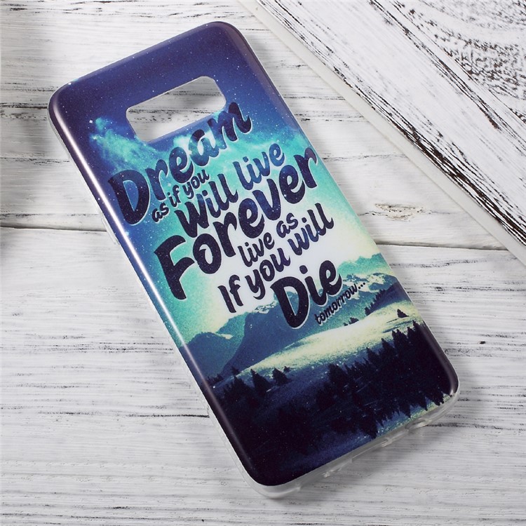 In-Mold Decoration IMD TPU Cover for Samsung Galaxy S8 - Mountain Scene and Quote-2
