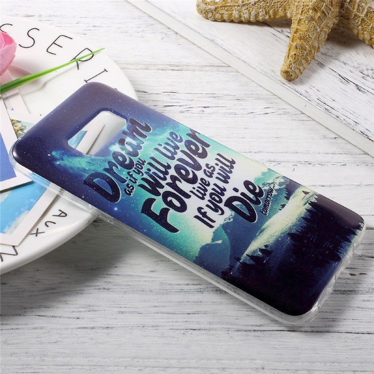 In-Mold Decoration IMD TPU Cover for Samsung Galaxy S8 - Mountain Scene and Quote-3
