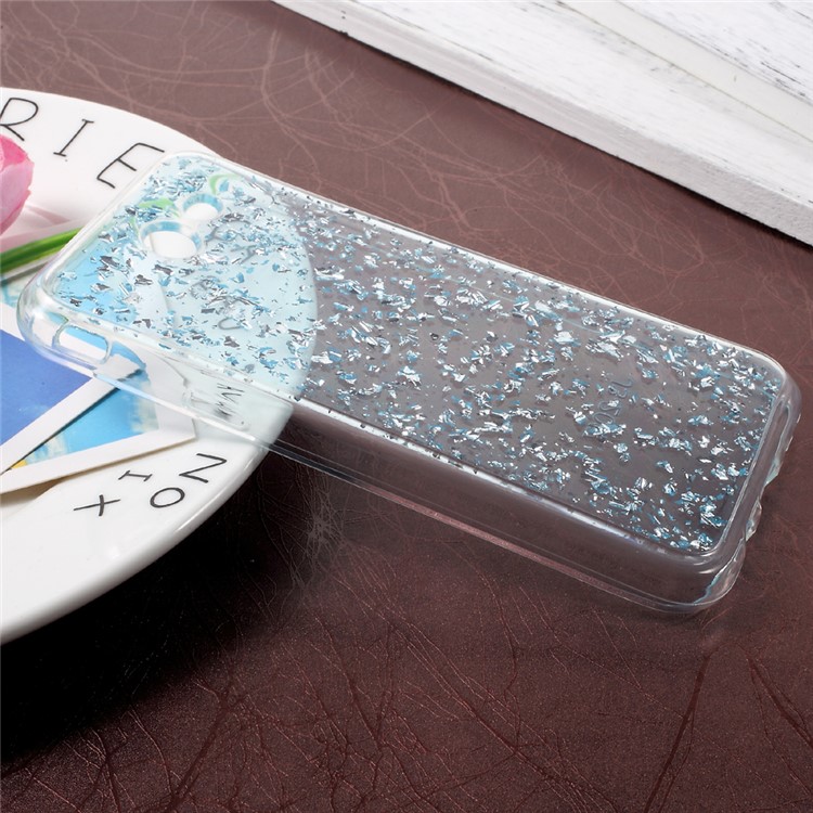 Glitter Sequins Glossy TPU Protection Case for Samsung Galaxy J3 Emerge - Blue-3
