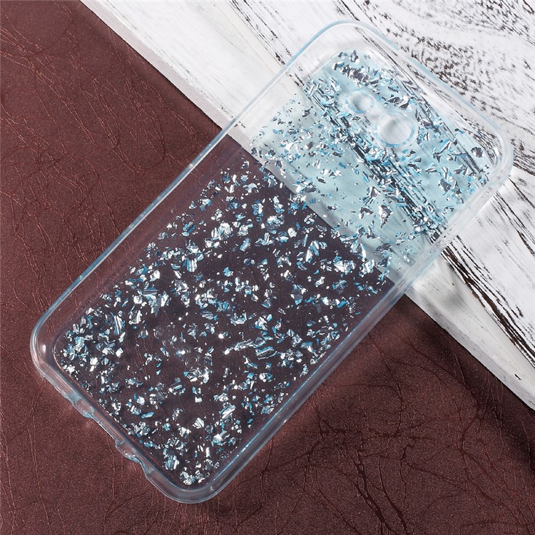 Glitter Sequins Glossy TPU Protection Case for Samsung Galaxy J3 Emerge - Blue-4