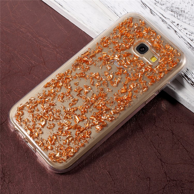 Glitter Sequins Glossy TPU Case for Samsung Galaxy A3 (2017) - Orange-1