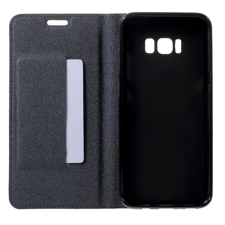 Sand-like Texture Leather Stand Case for Samsung Galaxy S8 Plus - Grey-5