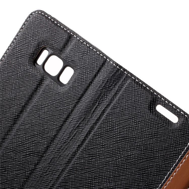 Cross Texture Leather Case with Card Slot for Samsung Galaxy S8 Plus - Black-6