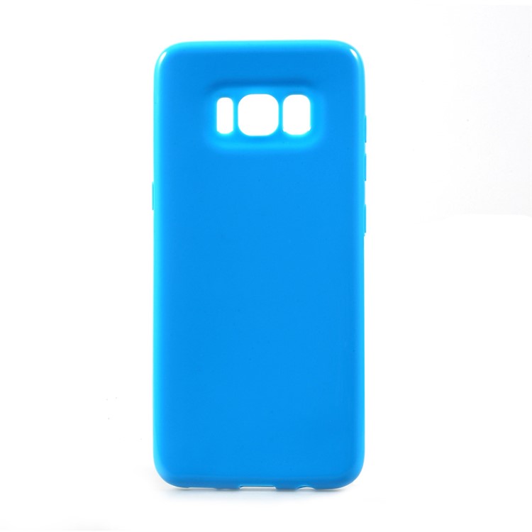 Solid Color Glossy TPU Back Cover Case for Samsung Galaxy S8 - Dark Blue-1