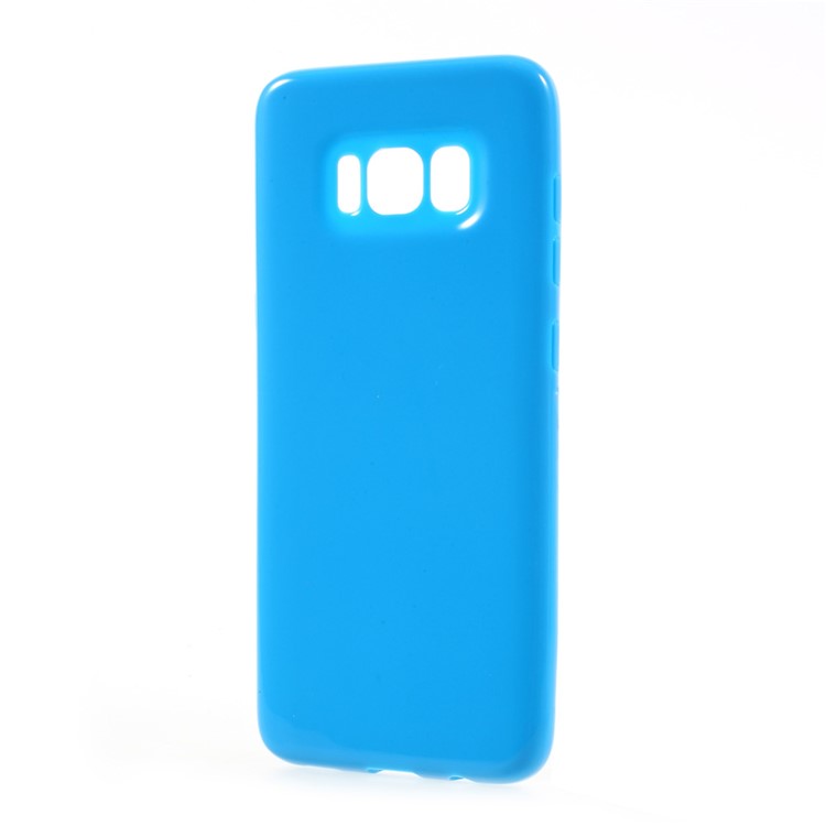 Solid Color Glossy TPU Back Cover Case for Samsung Galaxy S8 - Dark Blue-2