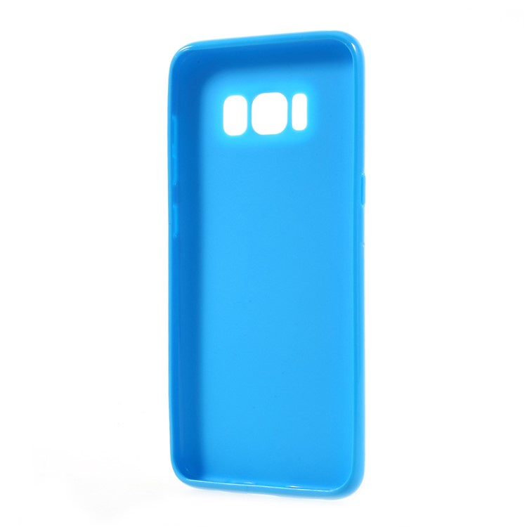 Solid Color Glossy TPU Back Cover Case for Samsung Galaxy S8 - Dark Blue-3