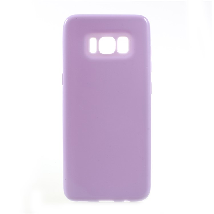 Solid Color Glossy TPU Phone Casing for Samsung Galaxy S8 - Light Purple-1
