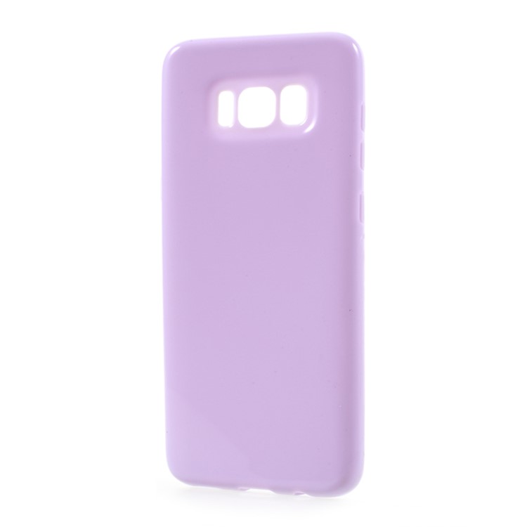 Solid Color Glossy TPU Phone Casing for Samsung Galaxy S8 - Light Purple-2