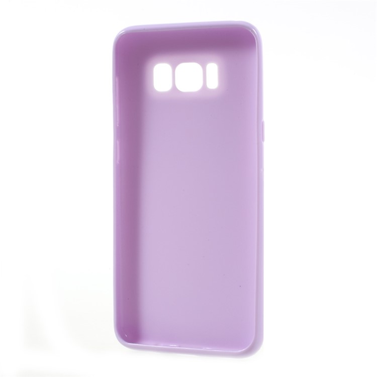 Solid Color Glossy TPU Phone Casing for Samsung Galaxy S8 - Light Purple-3