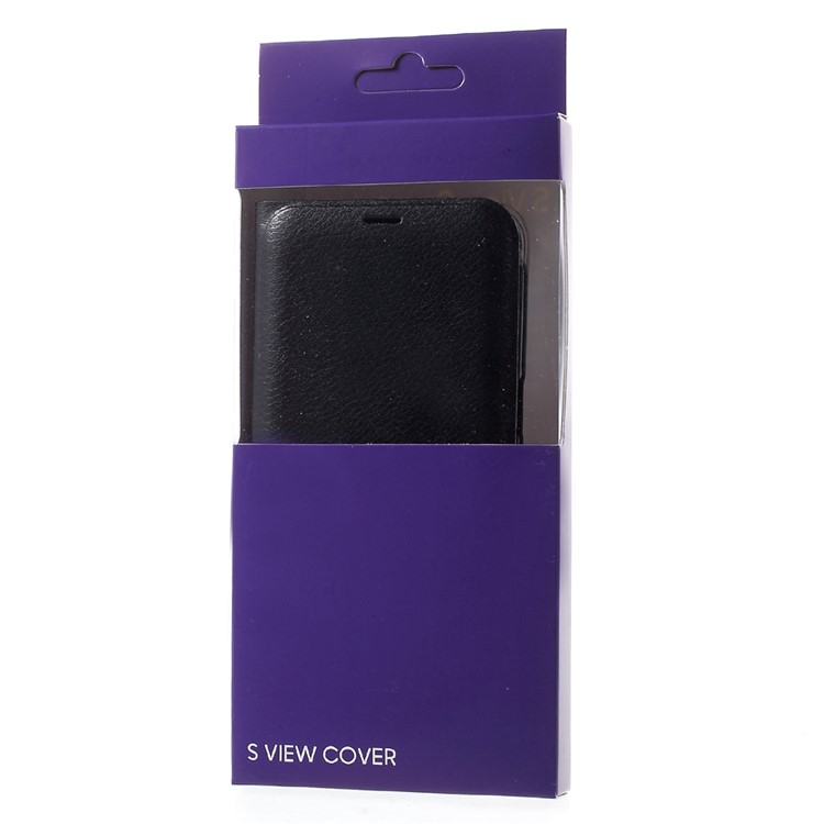 Lychee Texture Card Holder Leather Mobile Case for Samsung Galaxy S8 - Black-10