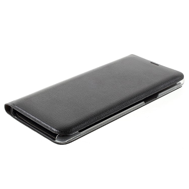 Lychee Texture Card Holder Leather Mobile Case for Samsung Galaxy S8 - Black-4