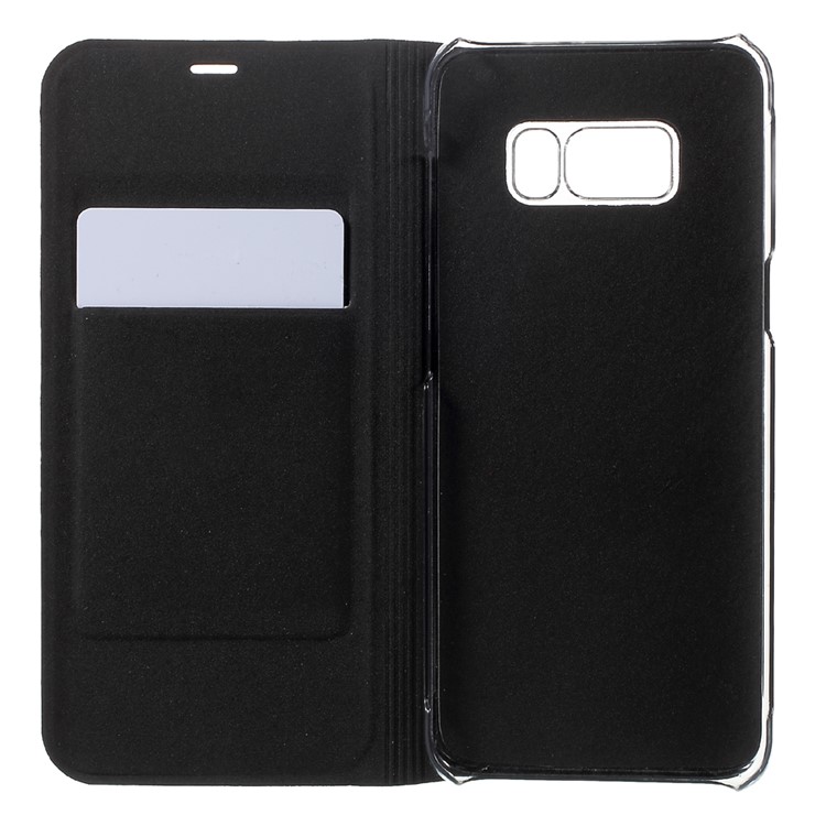Lychee Texture Card Holder Leather Mobile Case for Samsung Galaxy S8 - Black-5