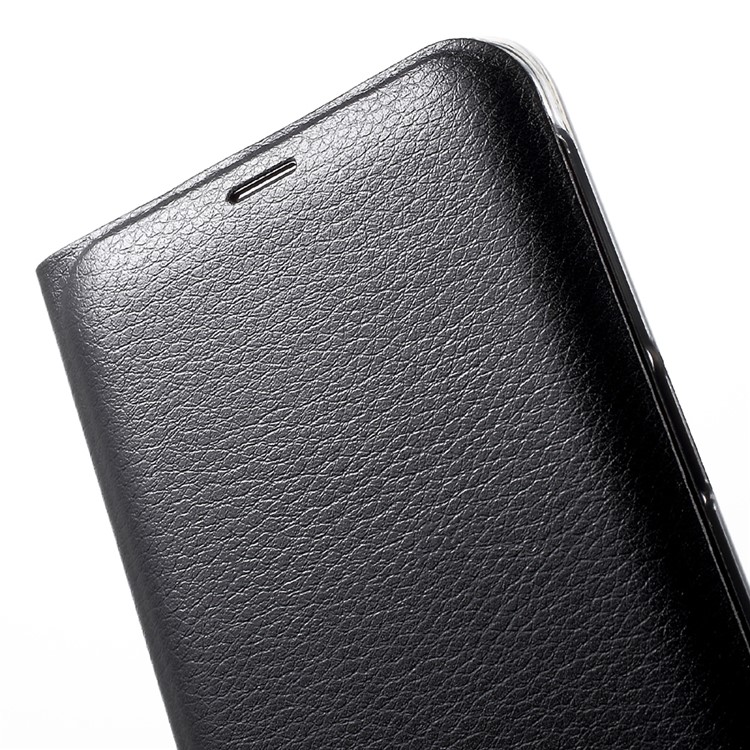Lychee Texture Card Holder Leather Mobile Case for Samsung Galaxy S8 - Black-7