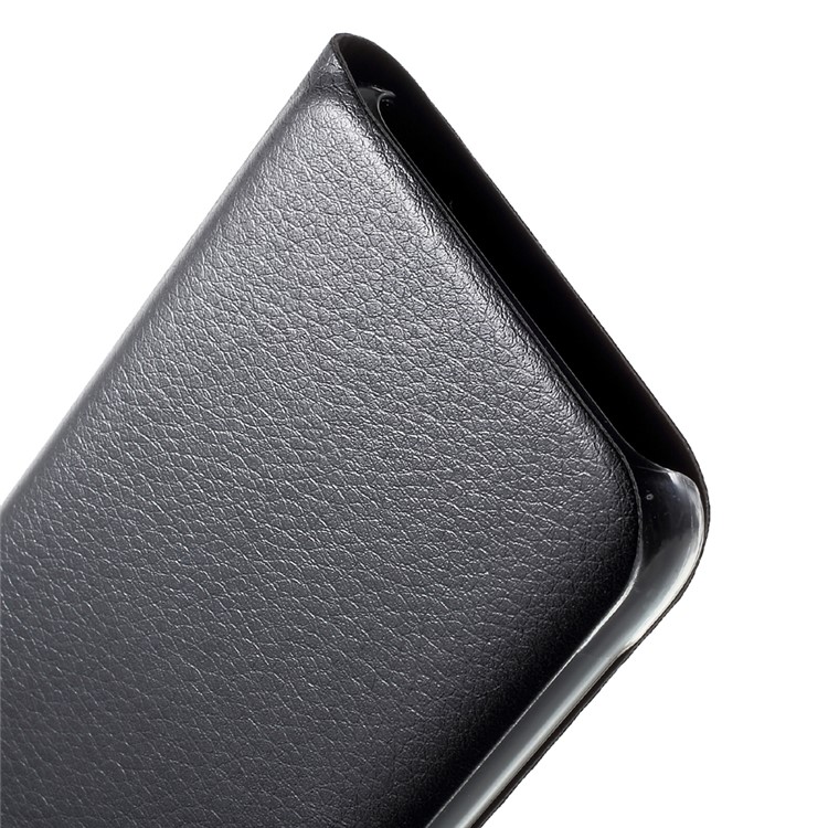 Lychee Texture Card Holder Leather Mobile Case for Samsung Galaxy S8 - Black-8