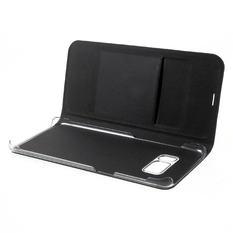 Lychee Texture Card Holder Leather Mobile Case for Samsung Galaxy S8 - Black-9