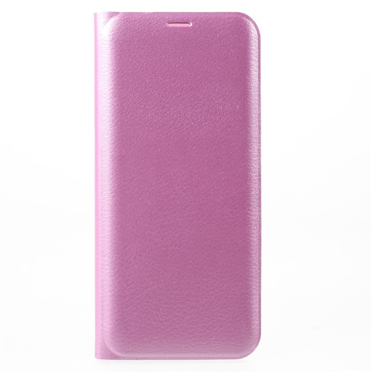 Lychee Texture Card Slot Leather Case Accessory for Samsung Galaxy S8 - Pink-1