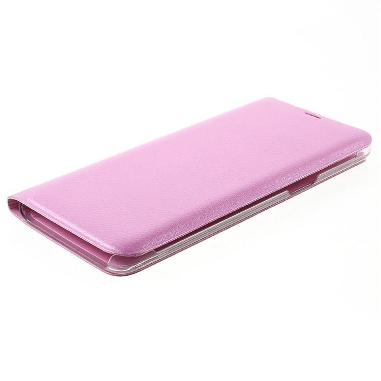 Lychee Texture Card Slot Leather Case Accessory for Samsung Galaxy S8 - Pink-4