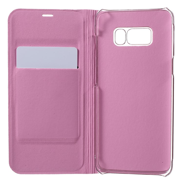 Lychee Texture Card Slot Leather Case Accessory for Samsung Galaxy S8 - Pink-5