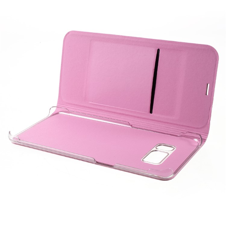 Lychee Texture Card Slot Leather Case Accessory for Samsung Galaxy S8 - Pink-6
