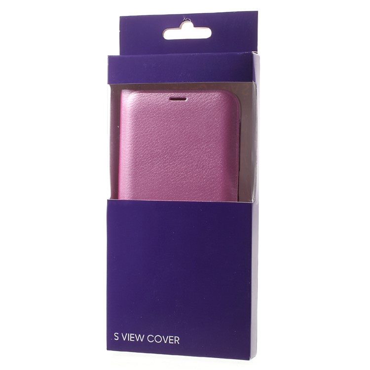 Lychee Texture Card Slot Leather Case Accessory for Samsung Galaxy S8 - Pink-7