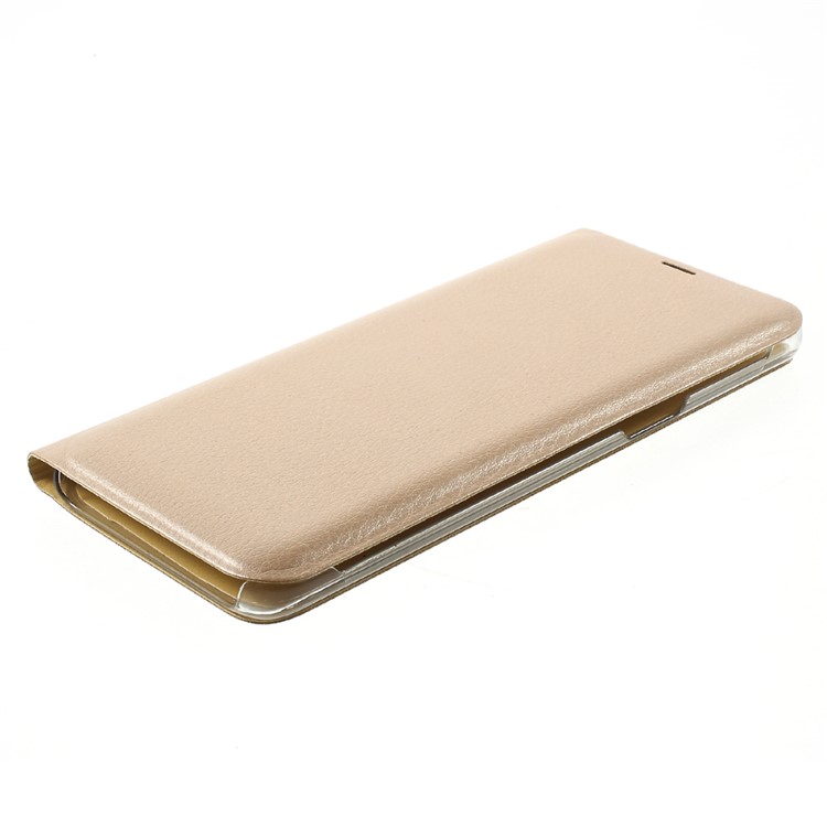 Card Holder Leather Flip Case Lychee Texture for Samsung Galaxy S8 - Gold-4