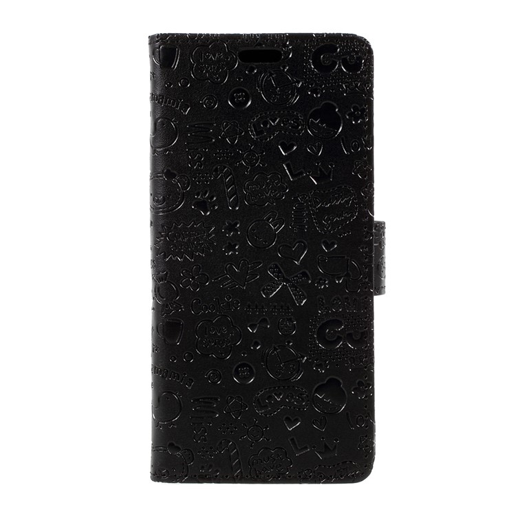 Cartoon Graffiti Leather Wallet Case for Samsung Galaxy S8 - Black-3