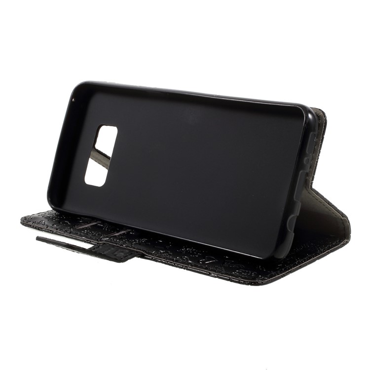 Cartoon Graffiti Leather Wallet Case for Samsung Galaxy S8 - Black-4