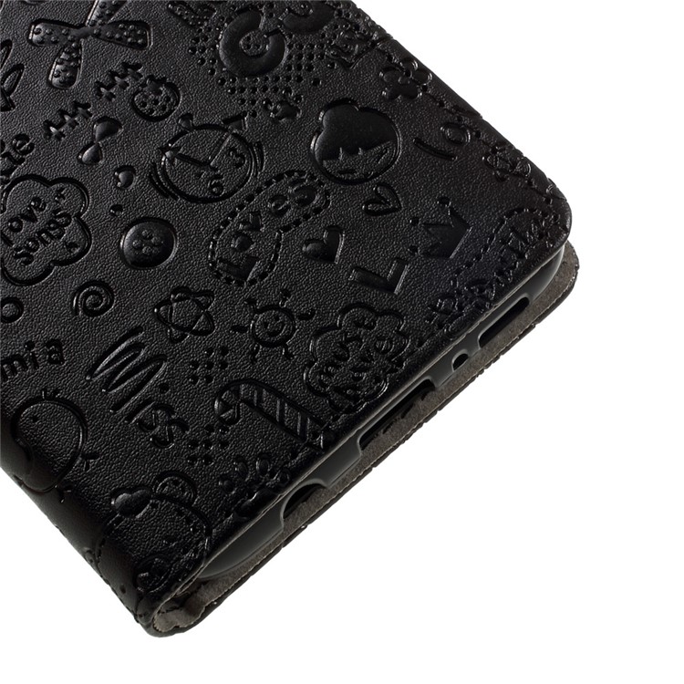 Cartoon Graffiti Leather Wallet Case for Samsung Galaxy S8 - Black-8