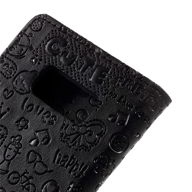 Cartoon Graffiti Leather Wallet Case for Samsung Galaxy S8 - Black-9