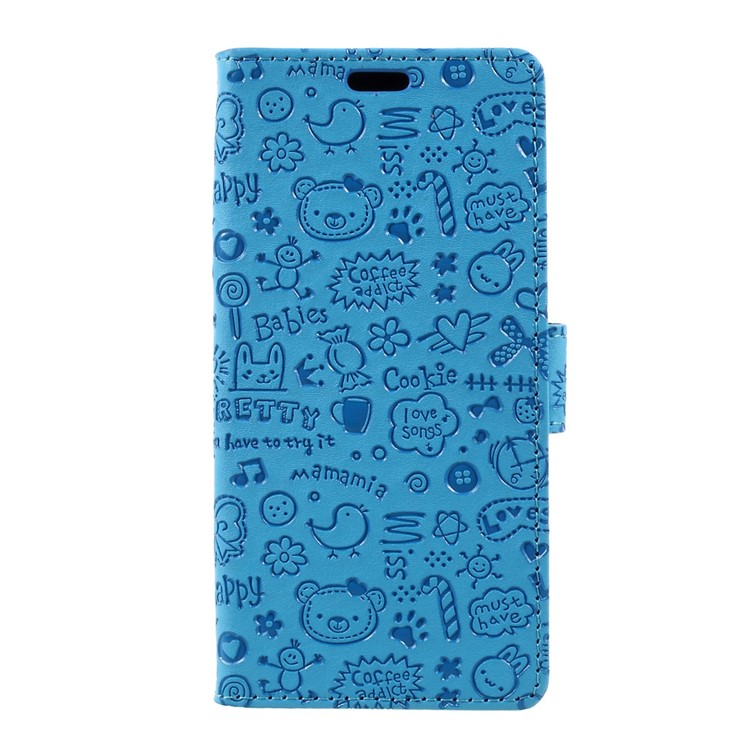 

Cartoon Graffiti Magnetic Leather Wallet Case for Samsung Galaxy S8 - Blue