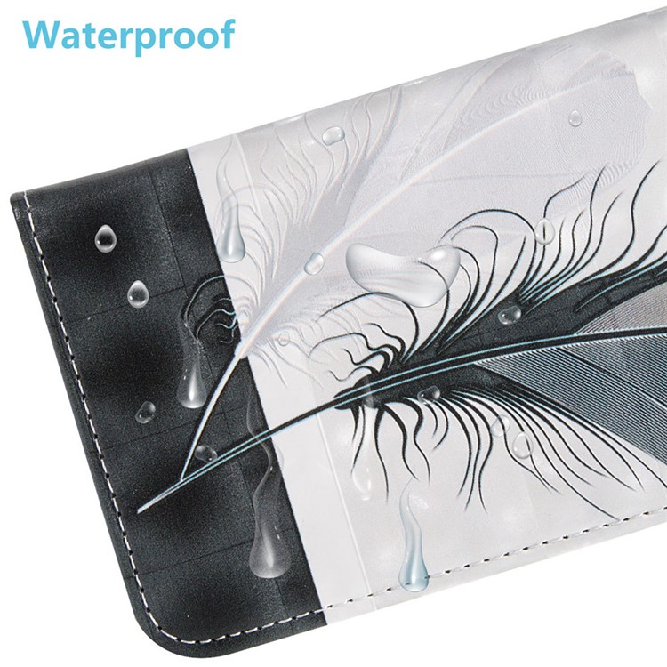 Embossing Auto-absorbed Leather Phone Cover with Card Slot for Samsung Galaxy Grand Prime G530 - Feathers-10