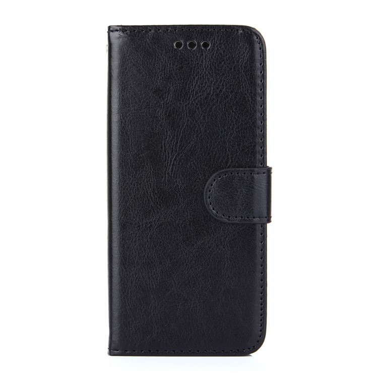Crazy Horse Leather Wallet caso del basamento per Samsung Galaxy S8 - Nero-1