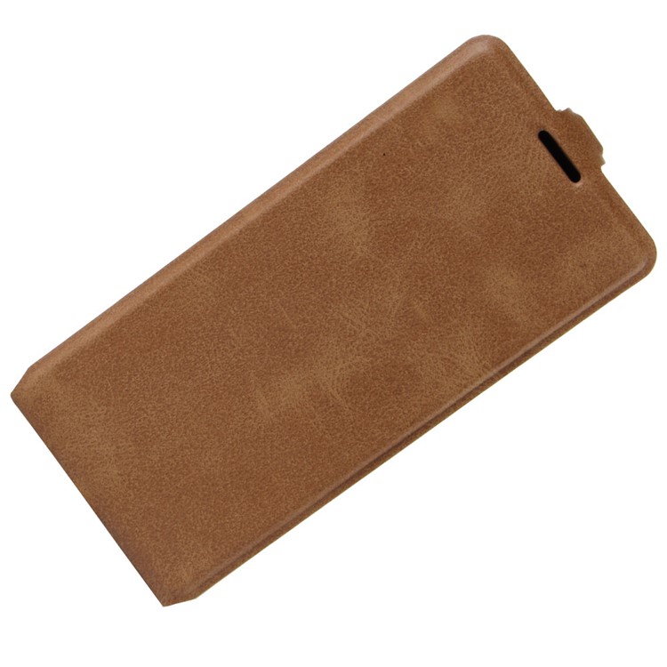 Crazy Horse Card Holder Vertical Leather Flip Cover Case for Samsung Galaxy S8 - Brown-2