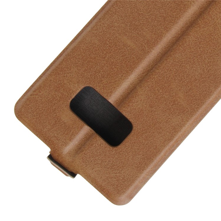 Crazy Horse Card Holder Vertical Leather Flip Cover Case for Samsung Galaxy S8 - Brown-4