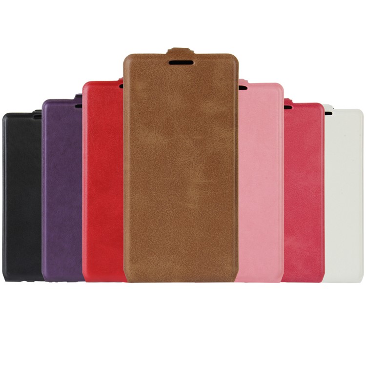 Crazy Horse Card Holder Vertical Leather Flip Cover Case for Samsung Galaxy S8 - Brown-6