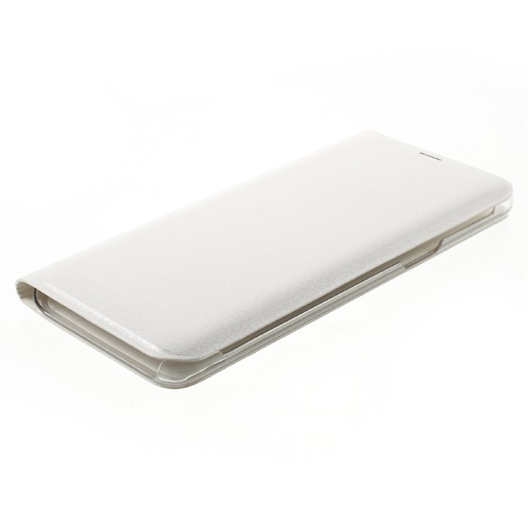 Card Slot Leather Flip Phone Cover for Samsung Galaxy S8 Plus - White-4