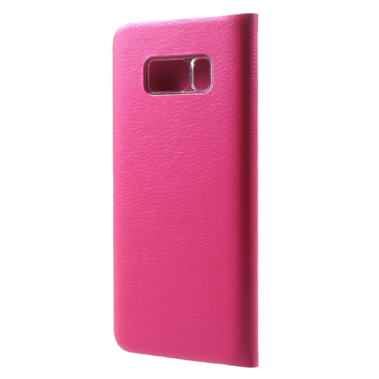 Card Holder Leather Folio Cell Phone Shell for Samsung Galaxy S8 Plus - Rose-3