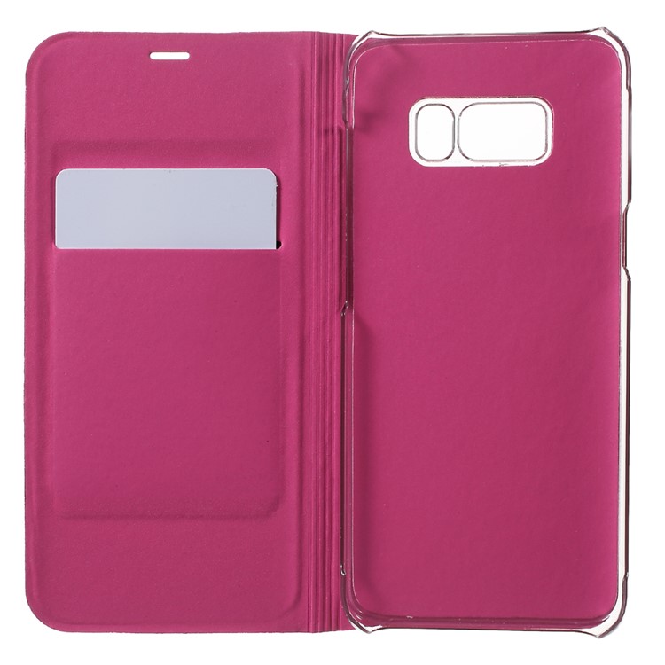 Card Holder Leather Folio Cell Phone Shell for Samsung Galaxy S8 Plus - Rose-5