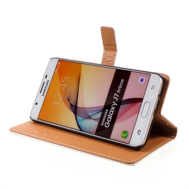 Pattern Printing Wallet Leather Magnetic Case for Samsung J7 Prime/On7 2016 - Wolf Howling at the Moon-5