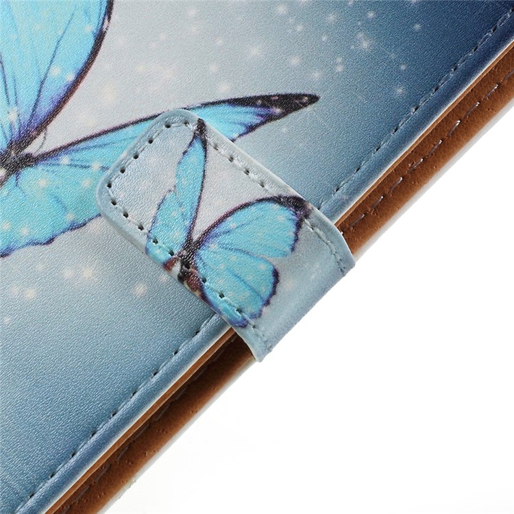 Pattern Printing Leather Wallet Case for Samsung Galaxy S8 Plus - Blue Butterfly-9
