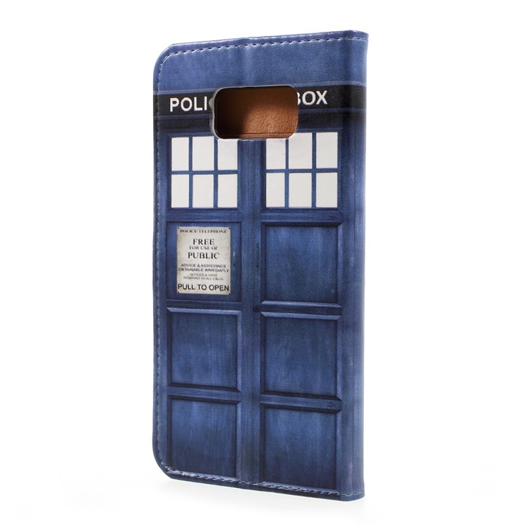 Pattern Printing PU Leather Wallet Case for Samsung Galaxy S8 Plus - Police Public Call Box-3