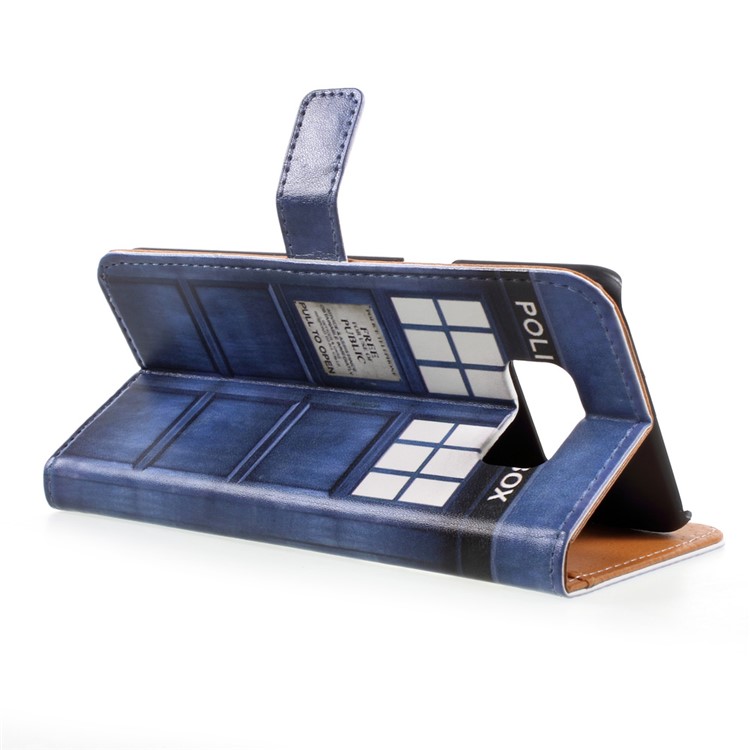 Pattern Printing PU Leather Wallet Case for Samsung Galaxy S8 Plus - Police Public Call Box-4