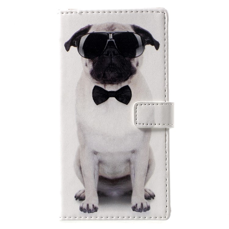 Pattern Printing Leather Wallet Case for Samsung Galaxy J5 Prime/On5 2016 - Dog Wearing Sunglasses-2