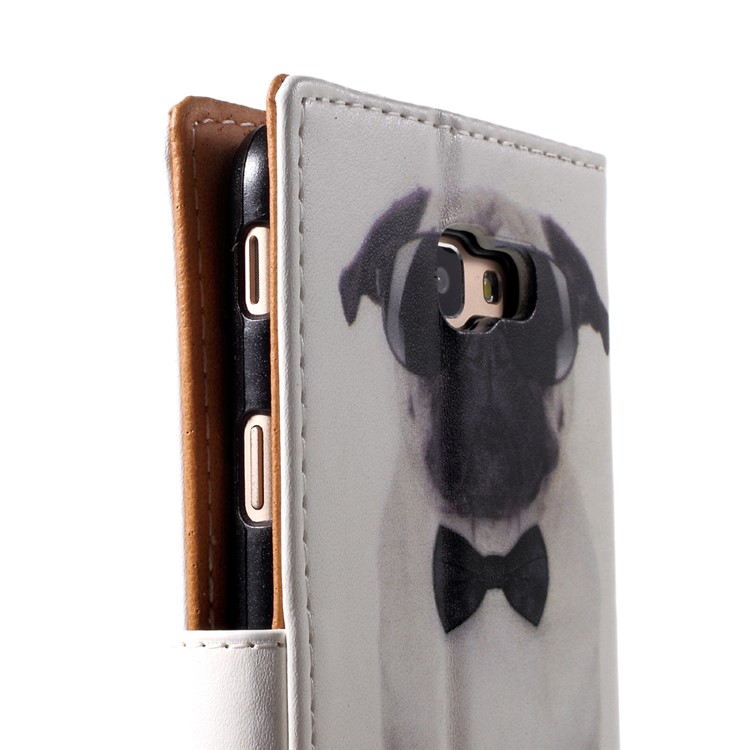 Pattern Printing Leather Wallet Case for Samsung Galaxy J5 Prime/On5 2016 - Dog Wearing Sunglasses-9